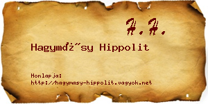 Hagymásy Hippolit névjegykártya